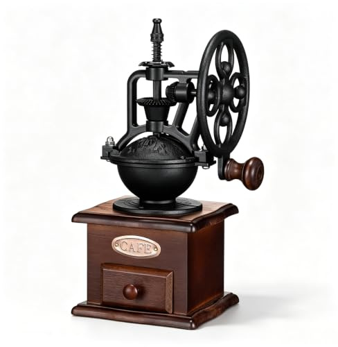 Kaffeemühle Manuell Retro - Handmühle Kaffee mit Handkurbel aus Gusseisen, Espressomühle Manual Coffee Grinder Kaffeemühle Keramikmahlwerk