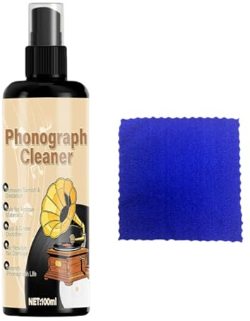 Skivrengöringssprej, omedelbar torkande formel, 100 ml, album underhållssprej, skivspelare rengöringssats, inkluderar mikrofiberhandduk, för, män kvinnor