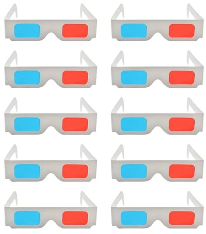 GALPADA Lot de 50 Lunettes 3D Rouges et Bleues en Carton Double Couche 250g Portables pour Films 3D