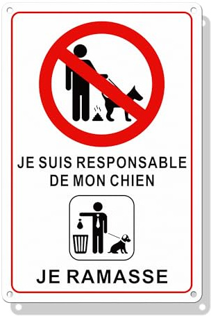 Hivia Panneau Interdiction Crotte Chien Alu – 30x20 cm – Extérieur | Aluminium réfléchissant. Résiste aux UV, humidité et rouille. Signalétique propreté canine pour espace public et jardin