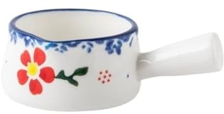 Salsera Jarra pequeña de cerámica for café y leche con asa, for uso doméstico, boca puntiaguda Salsera(Blanco)