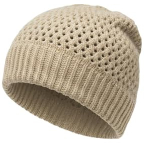 styleBREAKER Strick Beanie Mütze mit luftiger Ajour-Struktur | doppellagige Longbeanie im Grobstrick Design | elastische Wintermütze Unisex, Farbe:Creme-Beige