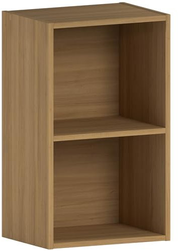 Vida Designs Oxford 2 nivåer kub bokhylla, ek trä hylla display förvaringsenhet kontor vardagsrum möbler