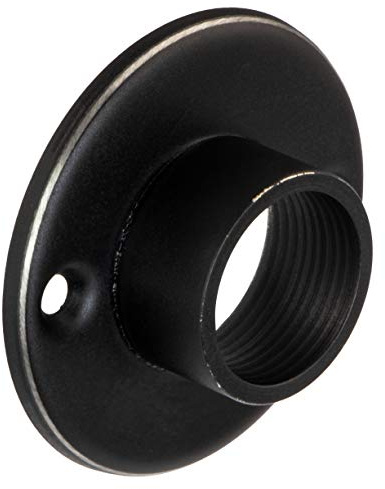 Gedotec Schrankrohrhalter Ø 20 mm Schrankrohrlager Edelstahl schwarz rund für Garderobenstange | Schrank-Befestigung Edelstahl Used Look Antik schwarz | 1 Stück - Kleiderstangen-Halterung Vintage