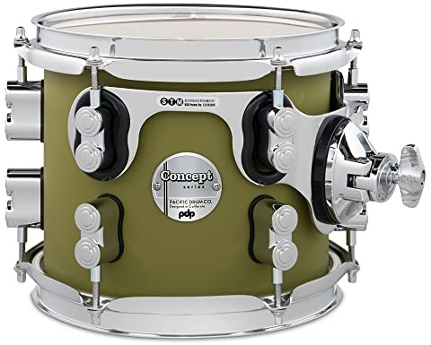Pacific Drums Concept Maple Tom, 8 x 7, Satin Olive Finish Ply