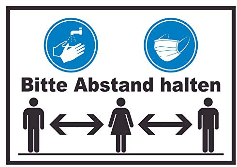 HB-Druck Hände waschen Mundschutz Abstand Schild A3 (297x420mm)