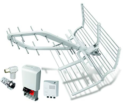 Kit Antena FAGOR Rhombus LTE 5G + Amplificador 35dB + Fuente alimentación 2 Salidas