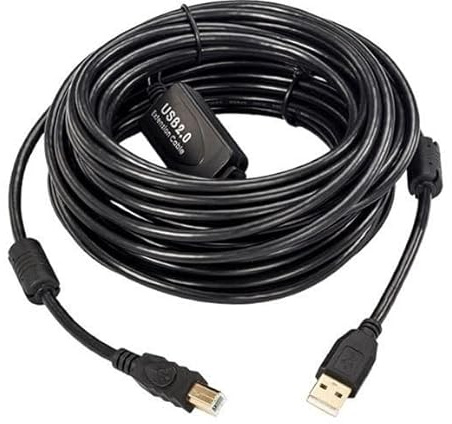 MicroConnect, Active USB 2.0 A-B Cable, 5m, With integrated, repeater/amplifier, Up to 480 Mbps data transfer,