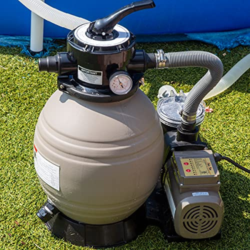 XtremepowerUS - Pompe filtrante à Sable de 33 Pouces pour Piscine Hors Sol, filtres à Sable pour Piscine avec Fonction numérique/minuteur 3/4HP 2640GPH, jusqu'à 10 000 gallons