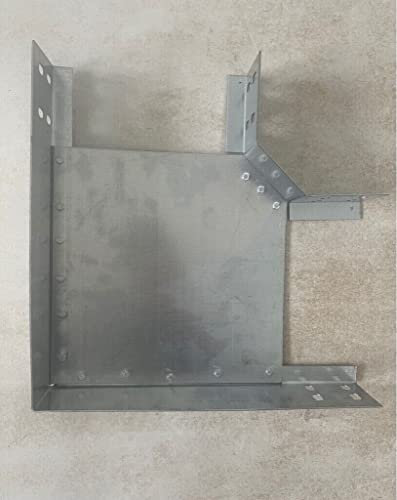 Nordost Elektromontagen GmbH 90° Bogen Winkel verzinkt Kabeltrasse 100x60mm Kabelbahn Kabelrinne mit Deckel (100x60) - Silber - Abdeckung - Kabelmanagementabdeckung - 100x60 mm - 60 mm