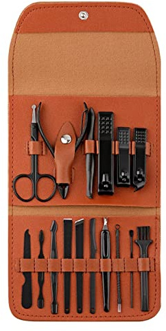 Halatua Set Manicure Cura Personale - Tagliaunghie Pedicure Kit 1 - Kit per la Cura delle Unghie Professionale, Set di Strumenti per la Cura delle Unghie con Custodia da Viaggio Portatile