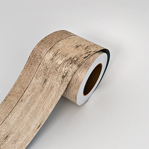 Selbstklebend Tapetenbordüre Selbstklebende Holz Getreide Taille Line Tapete wasserdicht PVC Wall Border Decal Baseboard Floor Aufkleber Wellenleiter Dekorative Film für Wohnzimmer Badezimmer Küche Fl