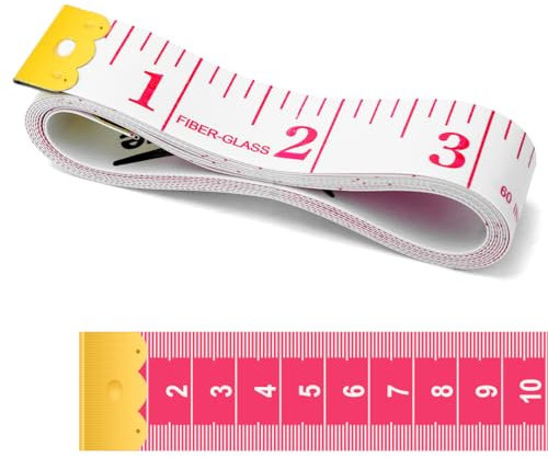 Bedzzatore Pink Measuring Tape - 150cm Dual Scale Body Tape Ruler for Weight Loss, Tailoring and All-Purpose Use