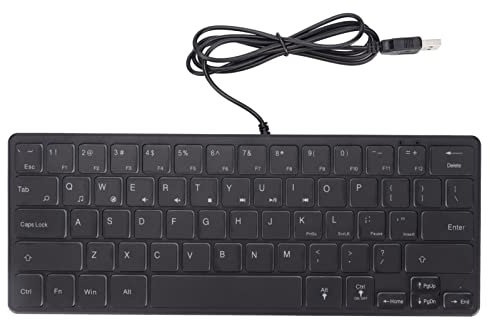 Beufee Clavier De Jeu 64 Touches RGB Rétro-éclairé Mini Clavier Clavier D'ordinateur Silencieux Clavier USB Filaire pour PC Portable, Noir