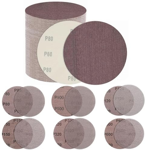 30 PCS Mesh Sanding Discs, 125mm Mesh Hook And Loop Sanding Pads 80 100 120 150 320 600 Assort Grit Dust Free Anti-Blocking Mesh Sheet for Car Wood Furniture Floor Sanding Orbital Sander