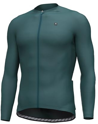 LAMEDA Radtrikot Herren Langarm mit 3 Taschen Fahrradtrikot Atmungsaktive Elastisch Schnell Trocknend Anti-Rutsch Reflektierend MTB Trikot Lang für Radsport Rennrad Laufen Sport