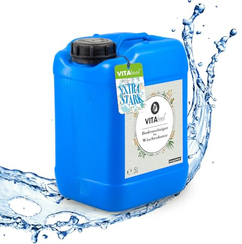 GreatVita Bodenreiniger für alle Wischroboter 5 Liter - Extrem gründliches Reinigungsmittel - streifenfrei, schaumarm und schnelltrocknend - ideal für Laminat, Fliesen, Parkett, PVC
