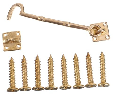 Homoyoyo Fenster Haspenhaken Messing 18,5cm Winddicht Kupferfensterhaken Mit Schrauben Retro Fensterhaken Für Schiebefenster Und Türen Im Antiken Stil