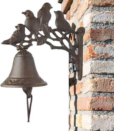 Traditional Door Bell - Antique Decor Bell, Bird Door Bell | Vintage Cast Iron Entry Door Bell, Decorative Manually Shaking Doorbell, Farmhouse Decor Cast Iron Door Ring Bell for Home Garden Ornament