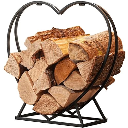 DIIDIIFF Portalegna per Camino Esterno Portalegna a Forma di Cuore, portalegna Creativo, portalegna per Interni/Esterni per Legna da ardere/Tronchi/legname