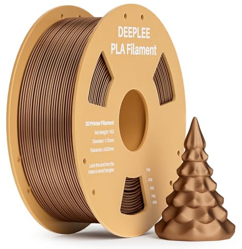 DEEPLEE PLA Filament 1.75mm, 3D Drucker Filament 1kg (2,2lbs), Maßgenauigkeit +/- 0,02 mm, Filament 3D-Druckmaterialien für FDM 3D Drucker, Kupfer