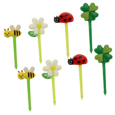 Garneck 5pack Bento Lunch Box Food Picks Decorations Bee Kitchen Accessories Reusable Cartoon