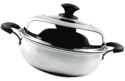 Stainless Steel Steam Pot, Stainless Steel Cooking Pot Large Capacity Universal Single Layer Thickened for Induction Cooker (Stainless steel 2)