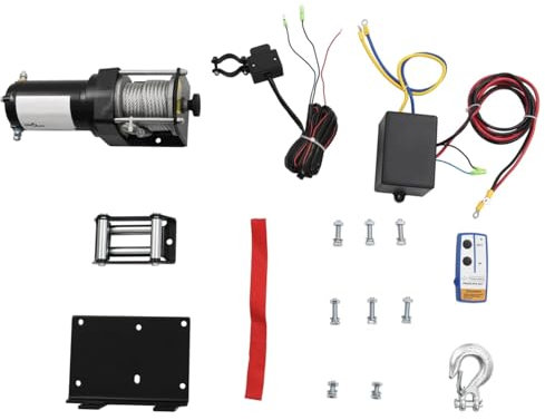 qohoio Verricello Elettrico 12 V 1360 kg Piastra Rullo Telecomando,Commercio e Industria,Movimentazione di Materiali,Elevatori e paranchi,Argani -210231