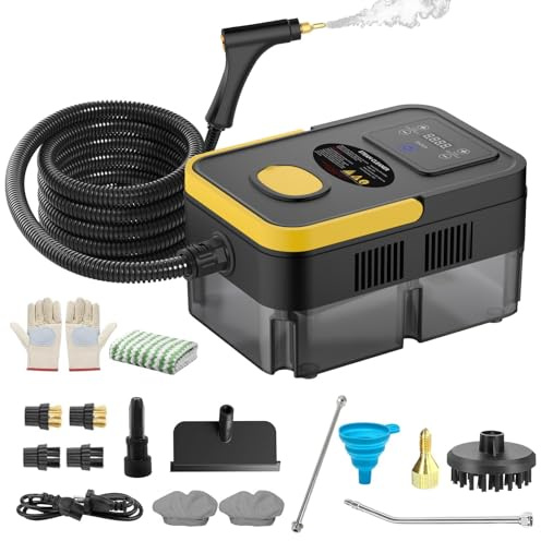 Steam Cleaner, 2500W High Pressure Steam Cleaner for Home, 10s Fast Heat-Up, Chemical-Free Steamer for Cleaning with 6 Steam Levels, 41oz Tank, Handheld Steam Cleaner for Car, Grease, Grout, Tile
