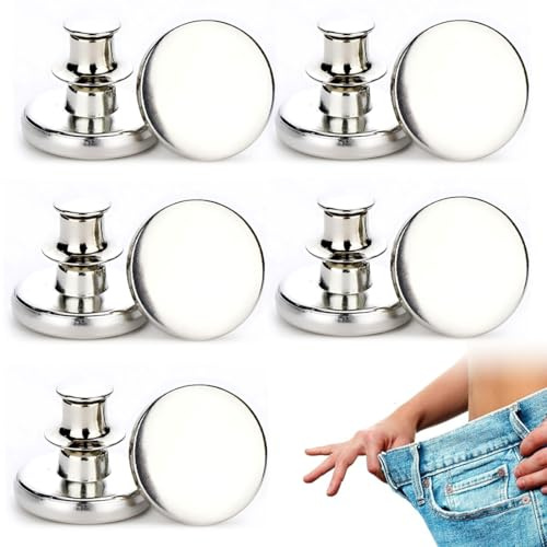 10 Piezas Kit de Reparación de Botones Metálicos sin Costura, Botones Universales de Recambio para Jeans,Botones de Jeans DIY para Reparación de Jeans,17mm