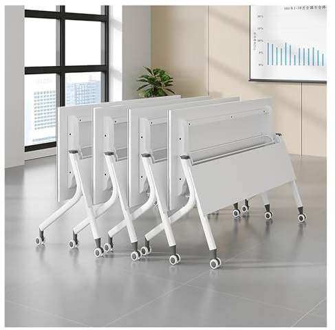 Klappbarer Konferenztisch, 4er-Pack mit feststellbaren Rollen, mobil, ideal für Seminare und Schulungen, perfekt für Büro, Klassenzimmer, Meetings und Veranstaltungen, platzsparendes Design