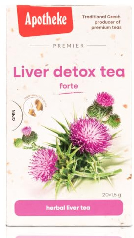 Apotheke Herbal Liver Detox Cleanse, Kidney Function Support Tea in Bags 20 x 1.5g (Pack of 1)