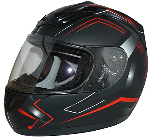 Protectwear Motorradhelm H510 Arrow schwarz matt/rot - M