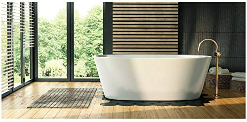 freistehende Acryl Badewanne 170x72x58cm weiß SALINA inkl Siphon und Click-Clack