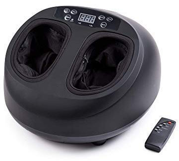 GLOBAL RELAX® | VITALZEN MINI Elektrisches Fußmassagegerät | Schwarz | 360° Massage mit Drucktherapie I Kompression | Schmerzlinderung und Durchblutungsgerät für müde Füße | Einfache Steuerung
