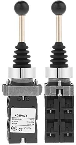 Joystick Switch 4 Positio, 1PC 600v Joystick Controller Interruttore Di Ritorno a Molla Sostituzione Del Controllo Joy Stick a 4 Posizioni XD2PA24CR(Nero)