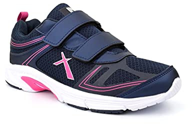 Mens/Womens/Ladies Trainers Memory Foam Trainers Touch Fastening Trainers Lightweight Trainers Shoes Black/Navy