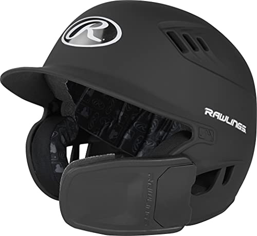 Rawlings 2022 R16 Reverse 1-Tone Baseball Batting Helmet, Senior, Matte Black