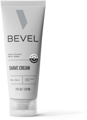 Bevel Shaving Cream for Men, Moisturizing Shave Cream with Aloe Vera and Vitamin E to Soothe Skin and Prevent Razor Bumps, 4 Fl Oz (Packaging May Vary)