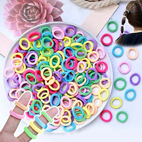 Flickors hår elastiska band, 100 st mini hårband baby hår slips flera färger små gummiband hårnoppor småbarn hårtillbehör för flickor