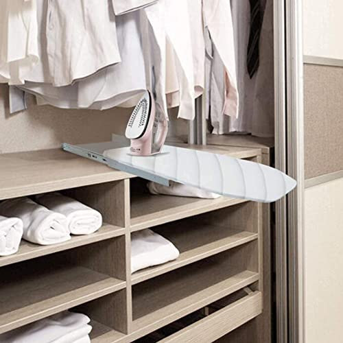 Table à repasser Planche à repasser extensible pliable et rotative pour tiroir, avec housse en tissu anti-cuisson, pivotante à 90°, gain de place, table à repasser pour vêtements pour la maison Compac