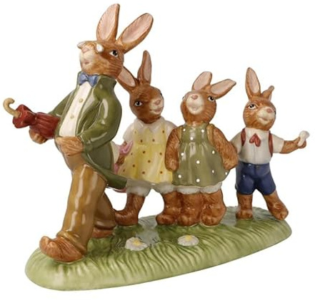 Goebel Hasenfigur Wandertag aus Porzellan hergestellt, Maße: 19 x 15 cm, 66-845-34-1