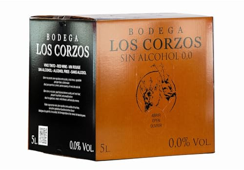 Bag in Box 5L Vino Tinto 0,0 SIN ALCOHOL - Bodega Los Corzos -Bebida elaborada a partir de vino tinto
