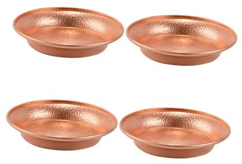 PRETYZOOM 4 Stück Tibetisches Wassertablett Heilende Achtsamkeitsschale Altarschale Schmandschüssel Kessel Bowle Potpourri-schüssel Weihwasseropferschale Kupfer Jahrgang Schüssel Aus Messing