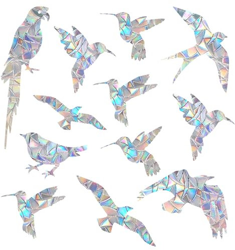 EONBES 27 Stück Anti-Kollisions-Fensteraufkleber, um Vogelschläge zu verhindern, Vogelschlagschutz für Fenster, schützt Vögel vor Glaskollisionen, Vogelstil