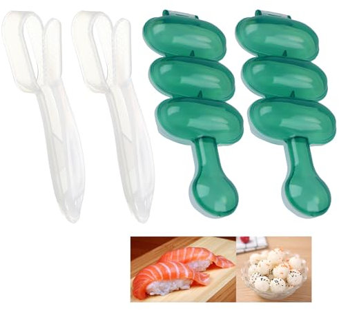 Wvu & Wvo 4 Stück Sushi Maker, Onigiri Form, Onigiri Maker, Sushi Set zum Selber Machen für Kinder Lunch Bento und DIY Kugel Onigiri
