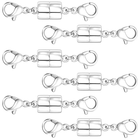 OHINGLT Magnetic Necklace Clasps and Closures with Double Lobster, Extra Strong Bracelet & Necklace Extender for Women, Magnet Jewelry Clasp Converter for Seniors