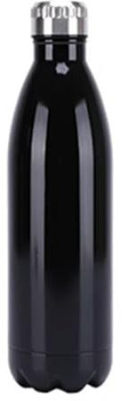 OTBEHUWJ Tazza Bottiglia di Acqua Termica in Acciaio Inossidabile A Doppia Parete Sport Bottiglia Thermos Mantieni Il Pallone Isolato-350 Ml-Nero