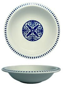 summa Pack de 6 platos hondos 20cm - Color azul - Colección Patios - Platos de Porcelana - Diseño inspirado en Andalucía - Diseño elegante - Uso en casa y restaurantes