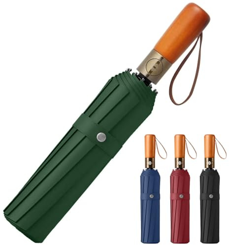 Mijova Foldable Umbrella, Open-Close Automatic Pocket Umbrella, Lightweight Design, Windproof and Rainproof Folding Umbrella for Men and Women (Green)